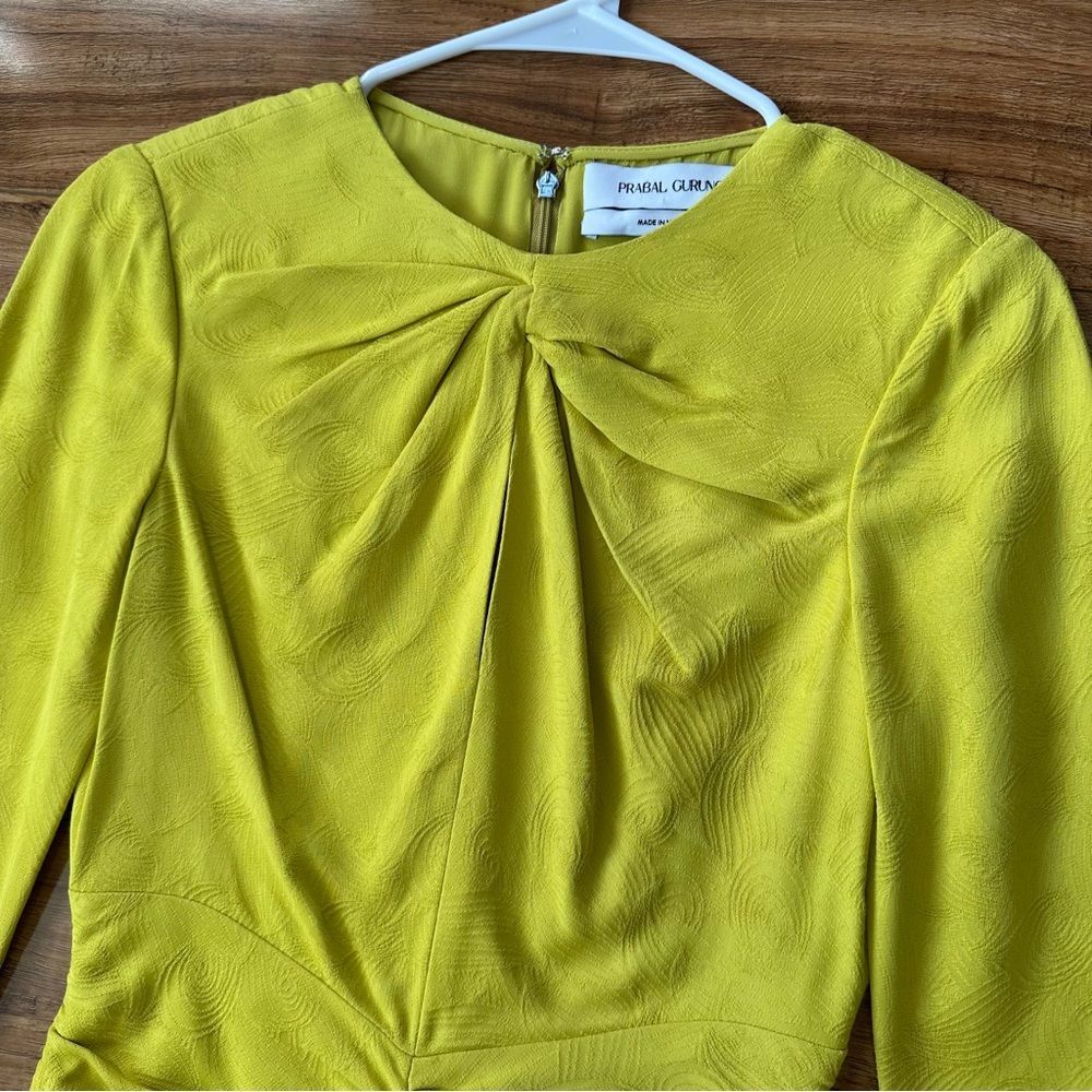 Prabal Gurung Worn on TV Jacquard Twist Front Crew Neck Midi Length Dress Size 0 - Picture 4 of 13